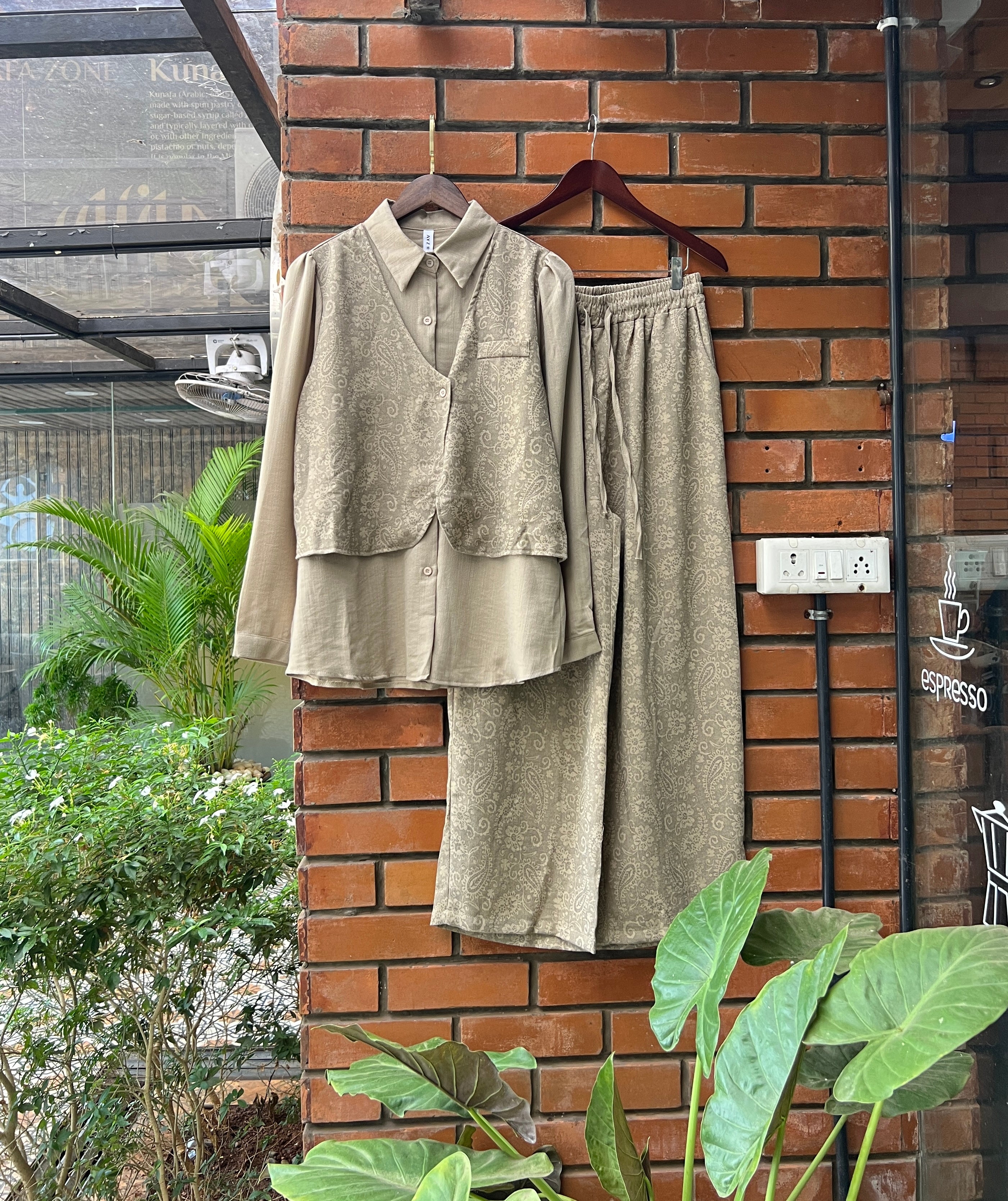 Elegant Belted Co-ord Set - Free Size